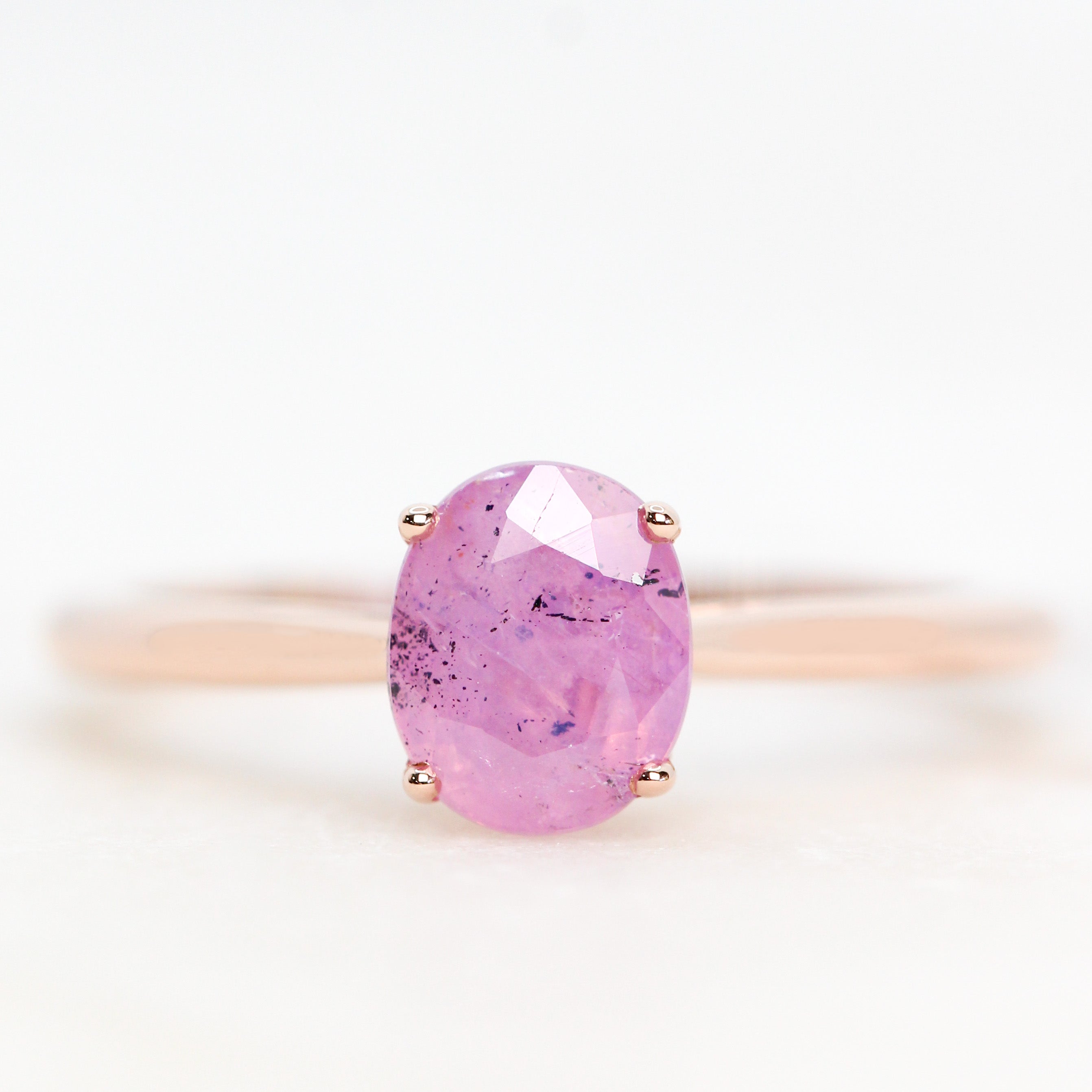 14K Oval Genuine Pink Sapphire and Diamond Ring 14K Gold / 8.25