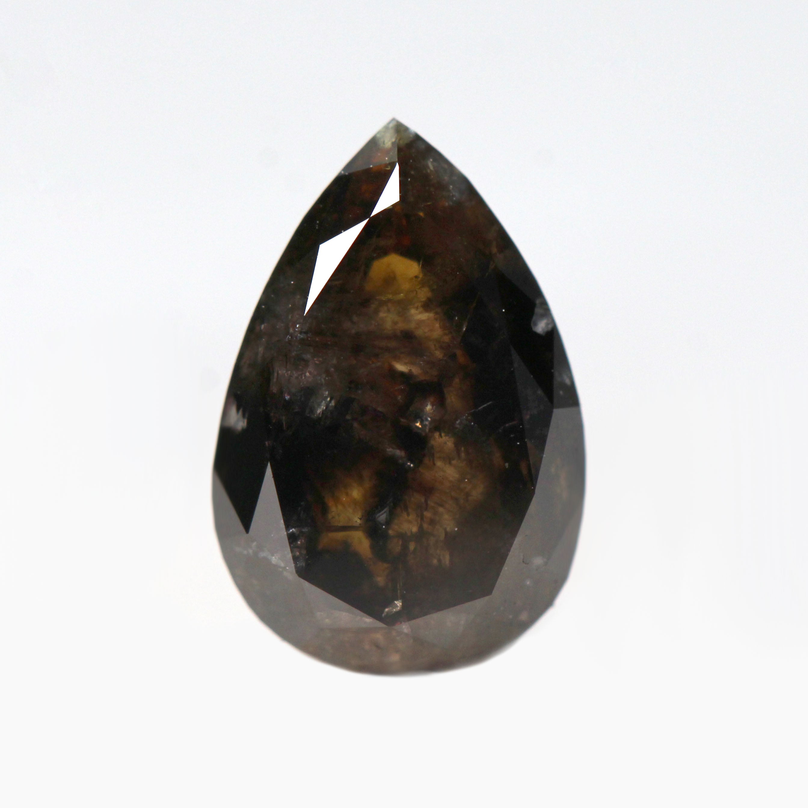 1.15 ct 8.2 x 5.9 mm Natural loose Salt and pepper fancy Brown color beautiful Pear cheapest shape Diamond for making Jewelry D301