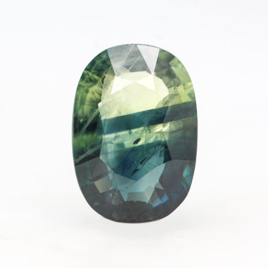 2.29 Carat Bicolor Blue and Green Oval Sapphire for Custom Work - Inventory Code BCOS229