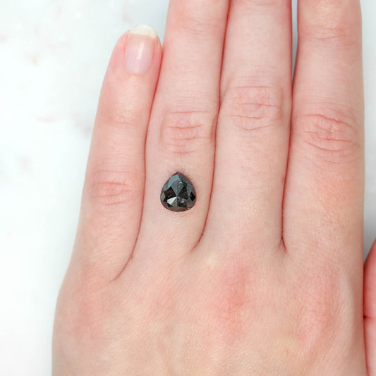 3.03 Carat Black Salt and Pepper Pear Diamond for Custom Work - Inventory Code BCP303