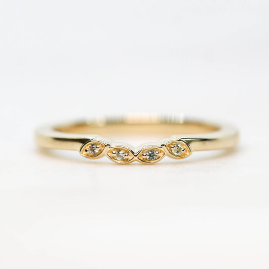 Cecelia Band - Contoured Diamond Weddng Band in Your Choice of 14k Gold