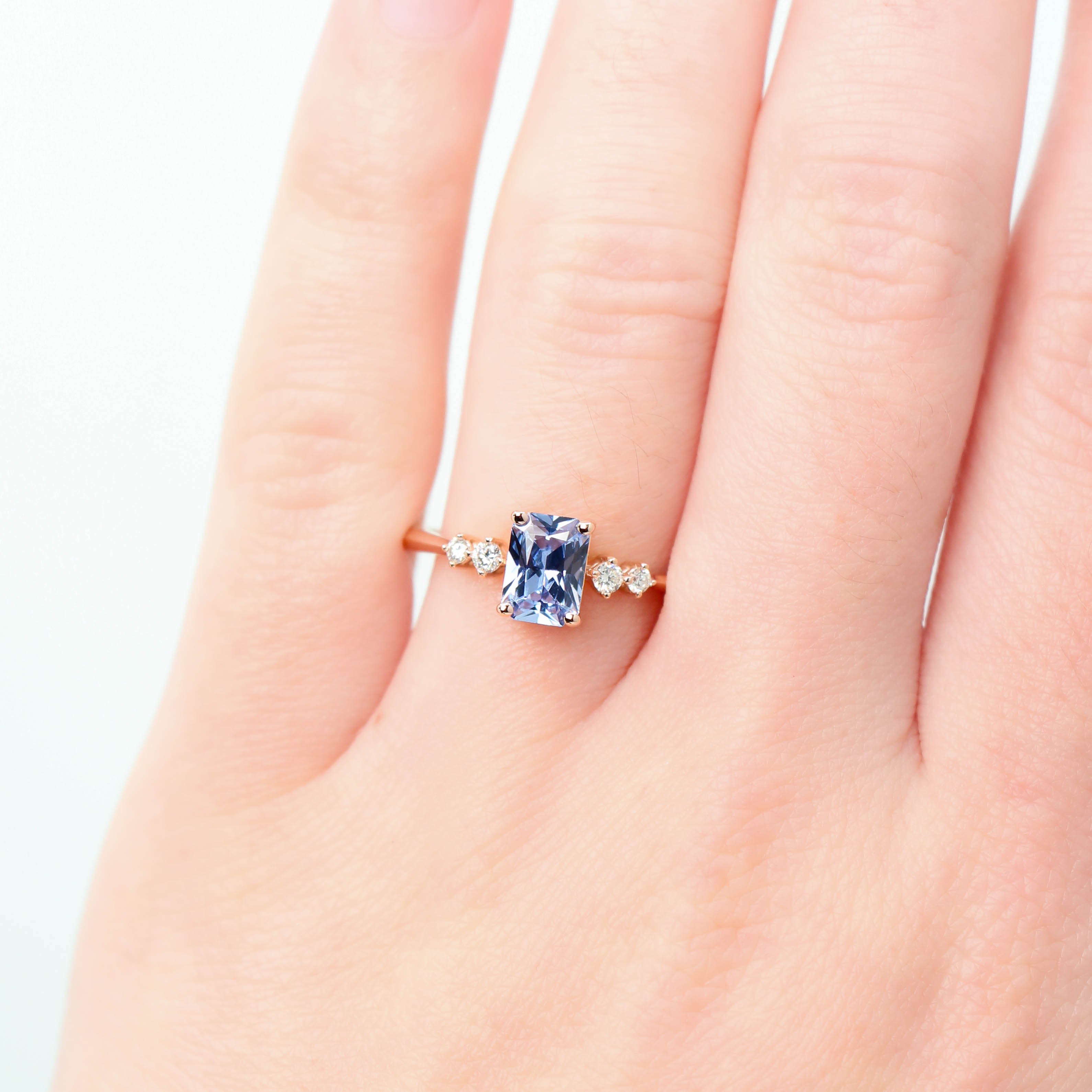 Blue sapphire ring hot sale rose gold