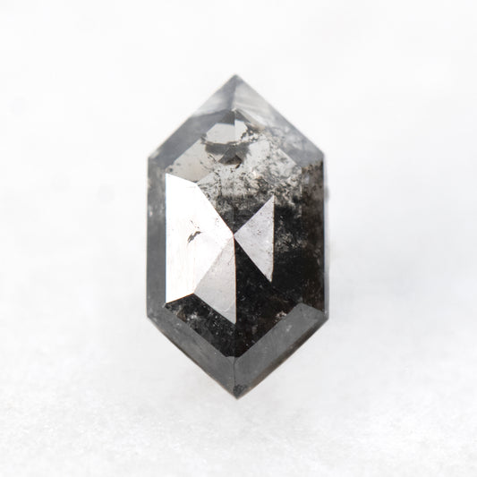 0.80 Carat Dark and Clear Hexagon Salt and Pepper Diamond for Custom Work - Inventory Code DCHEX80