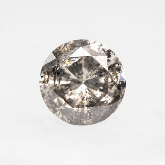 1.34 Carat Dark Gray Salt and Pepper Round Diamond for Custom Work - Inventory Code DSR134