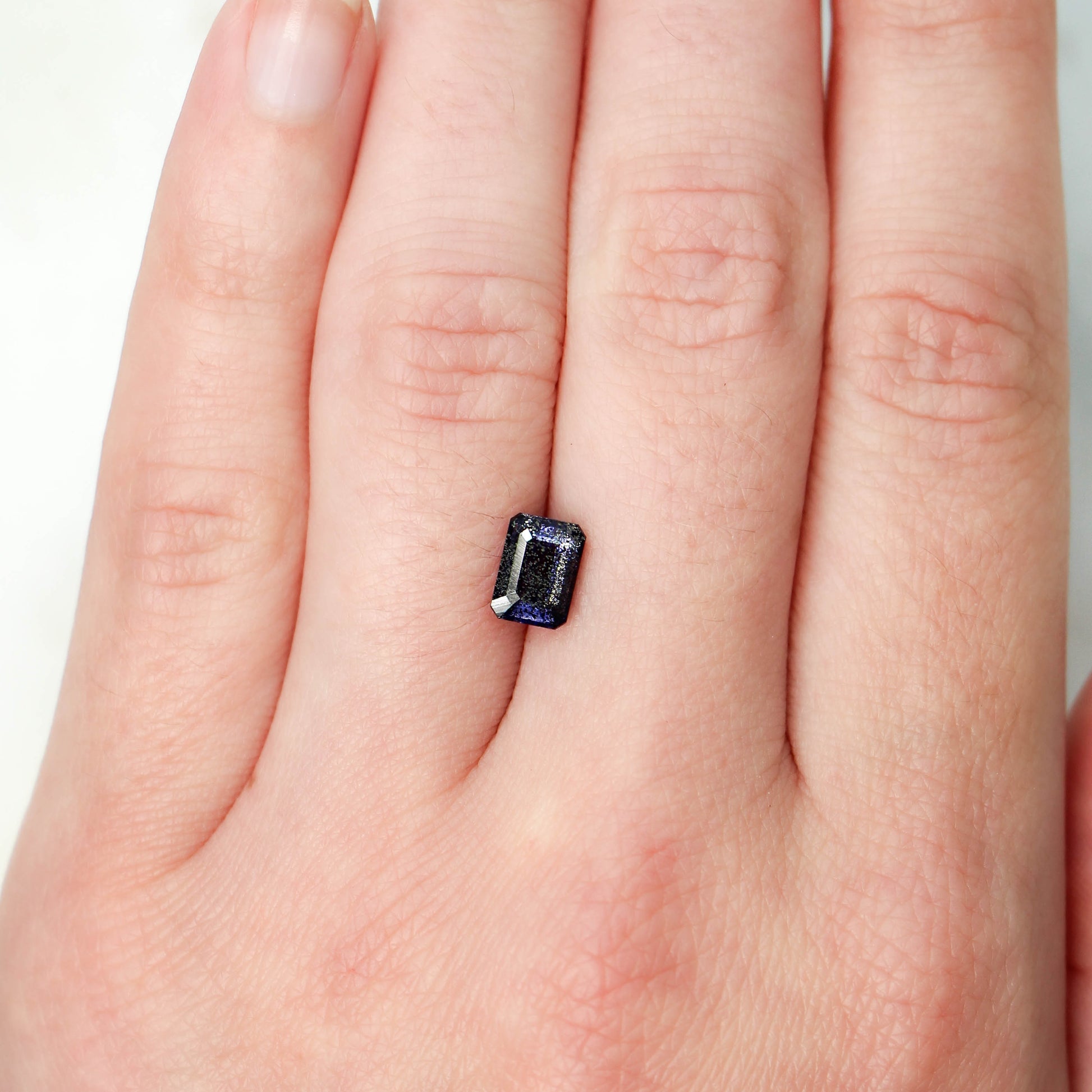 1.00 Carat Emerald Cut Purple Iolite for Custom Work - Inventory Code ECI100 - Midwinter Co. Alternative Bridal Rings and Modern Fine Jewelry