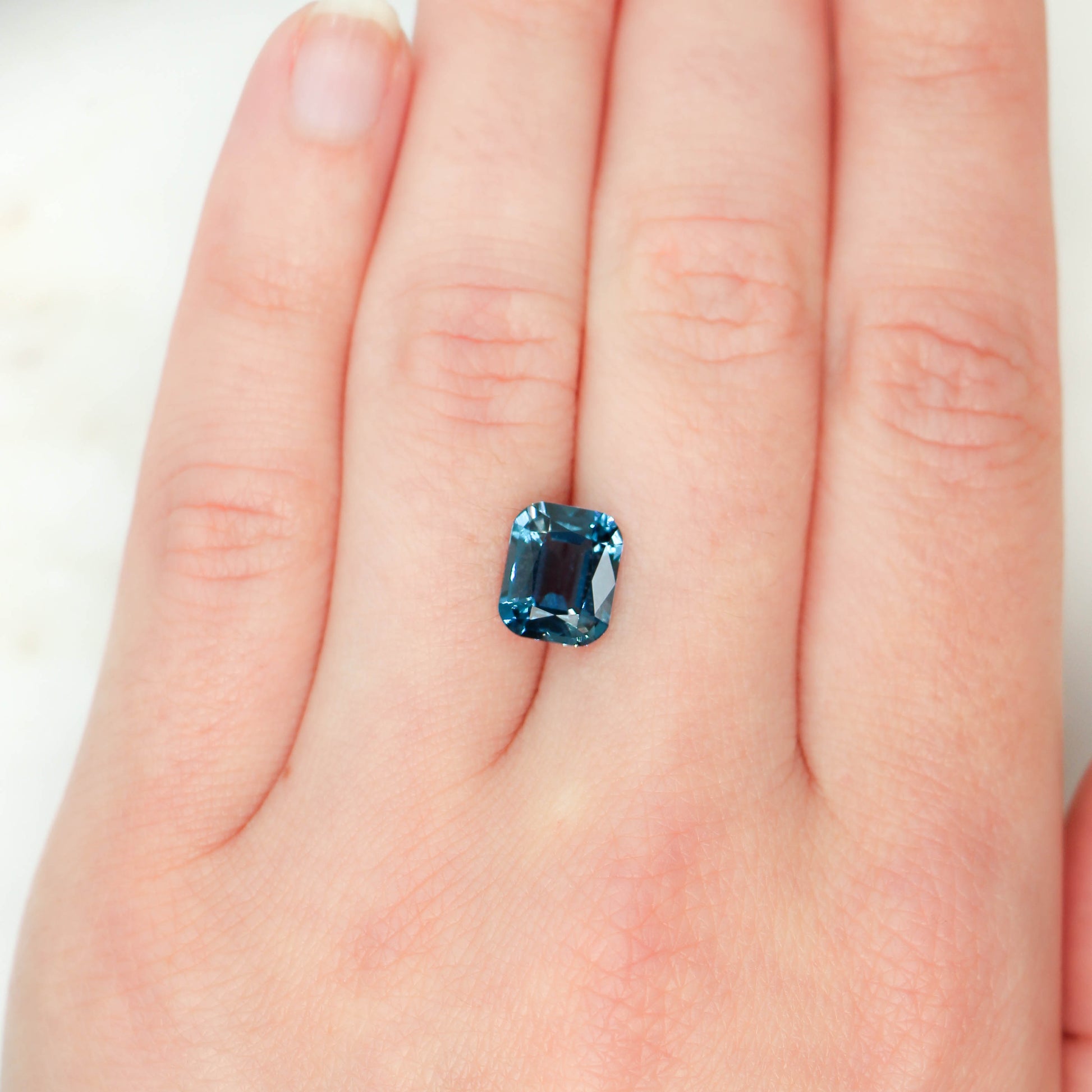 3.30 Carat Emerald Cut London Blue Topaz for Custom Work - Inventory Code ELBT330 - Midwinter Co. Alternative Bridal Rings and Modern Fine Jewelry