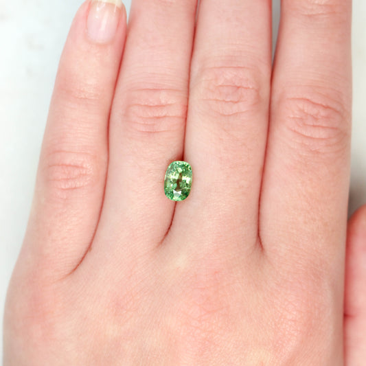 2.12 Carat Light Green Elongated Cushion Cut Sapphire for Custom Work - Inventory Code GECS212