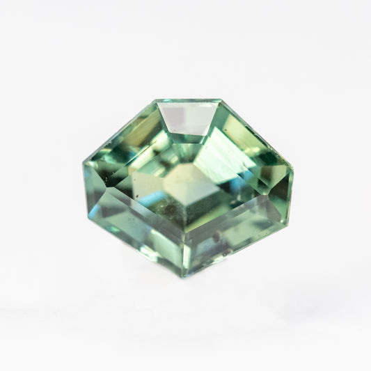 1.23 Carat Geometric Shield Teal Green Sapphire for Custom Work - Inventory Code GGS123