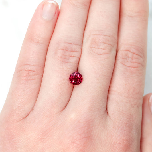 1.39 Carat Round Geometric Rhodolite Garnet for Custom Work - Inventory Code GRG139