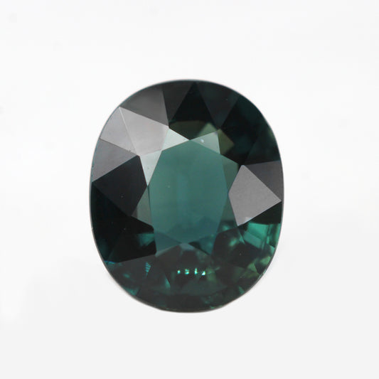 1.14 Carat Oval Dark Teal Madagascar Sapphire for Custom Work - Inventory Code DTOS114