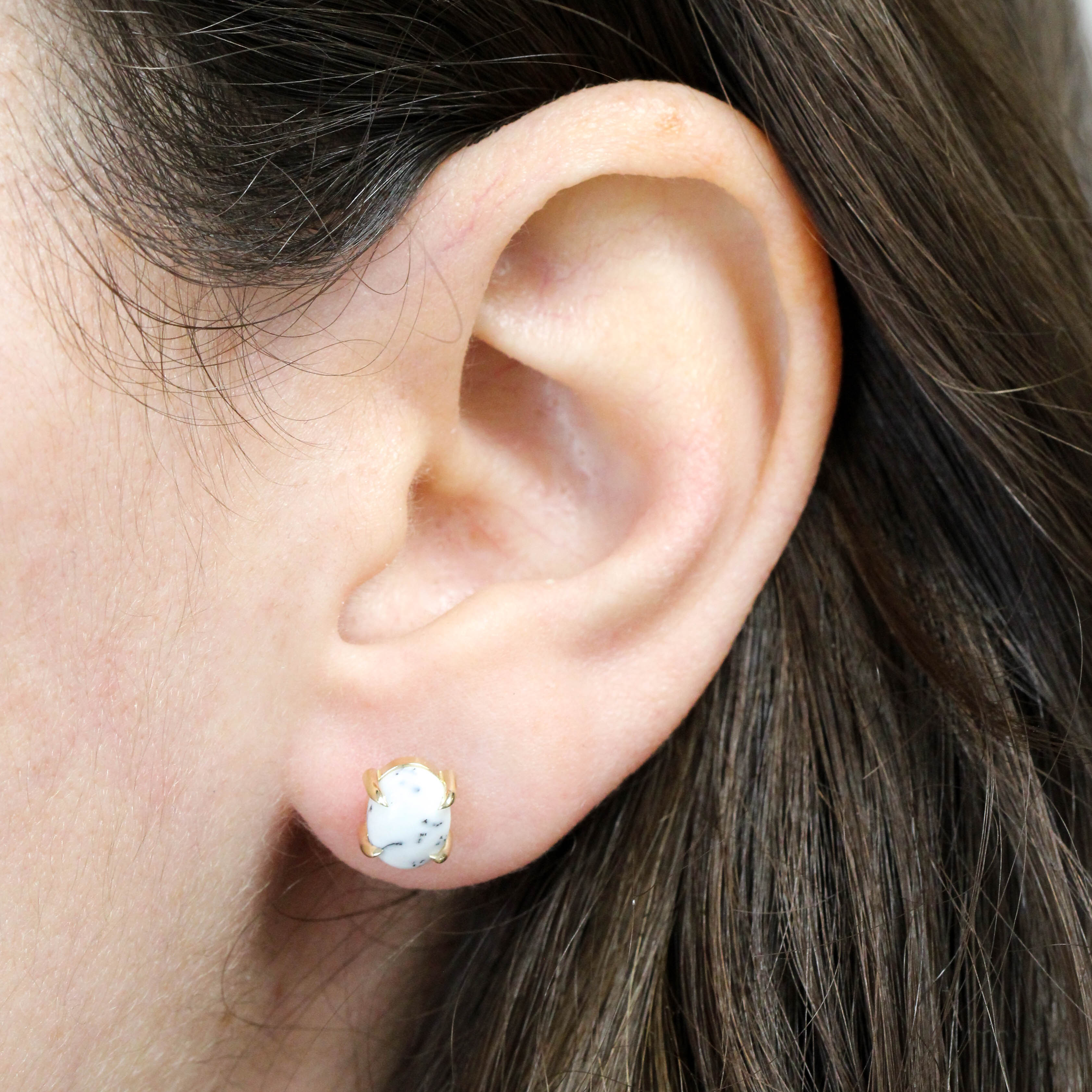 Children's Stud Earrings Lab-Created Opal 14K Yellow Gold | Jared