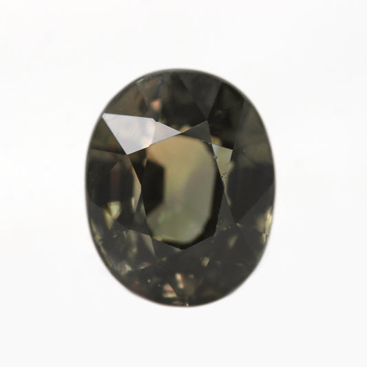 1.71 Carat Color Change Teal Green Brown Oval Sapphire for Custom Work - Inventory Code GBOS171