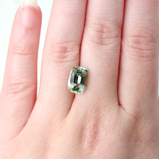 3.50 Carat Elongated Cushion Cut Clear Mint Green Tourmaline for Custom Work - Inventory Code CGT350 - Midwinter Co. Alternative Bridal Rings and Modern Fine Jewelry