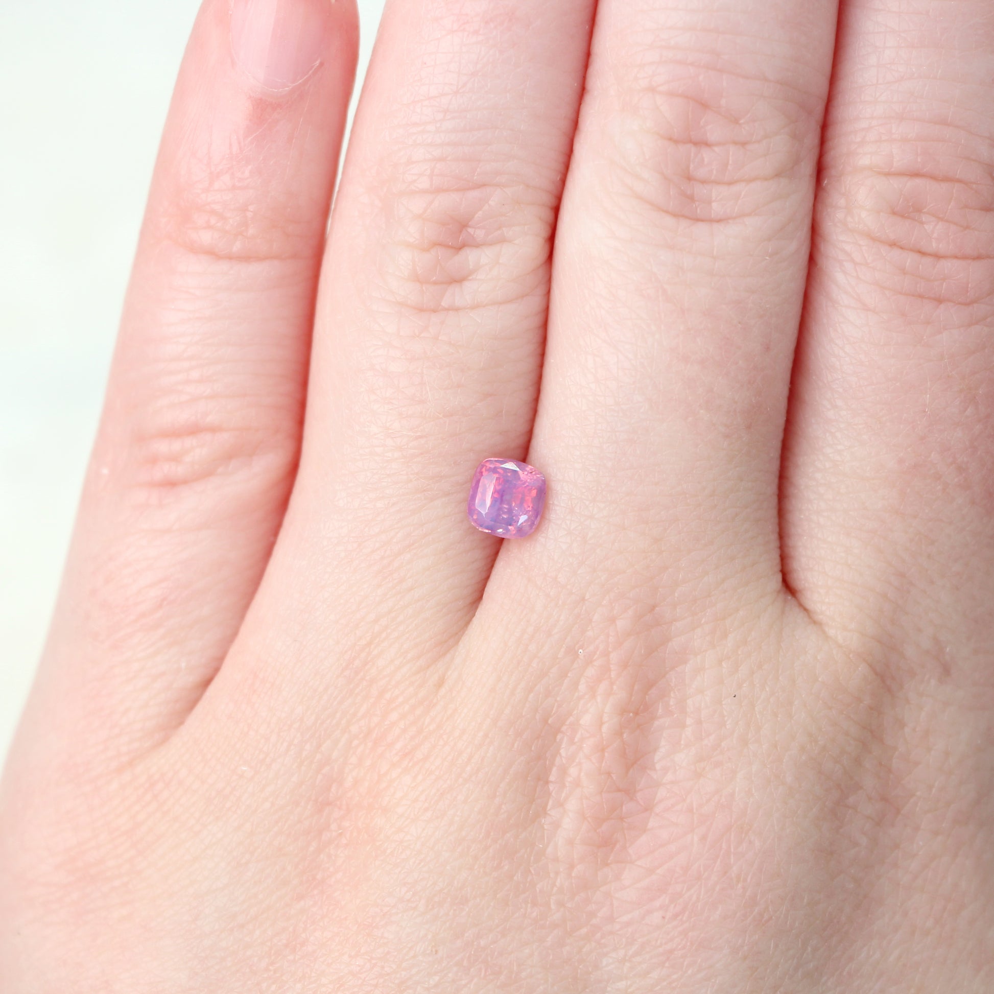 1.01 Carat Cushion Cut Opalescent Bicolor Pink Purple Sapphire for Custom Work - Inventory Code PCS101 - Midwinter Co. Alternative Bridal Rings and Modern Fine Jewelry