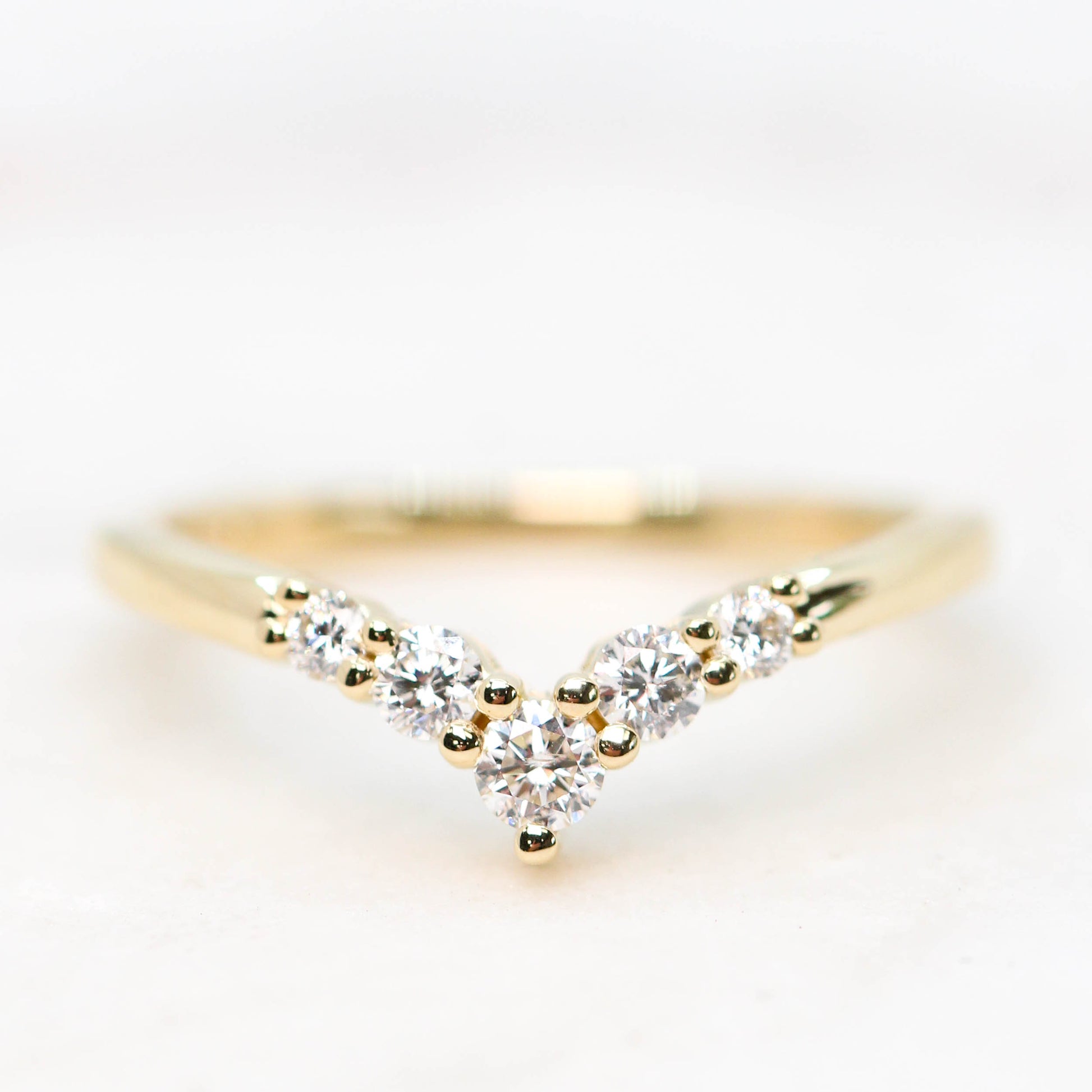 Rhiannon - Contour V-Shape Diamond Band in Your Choice of 14K Gold