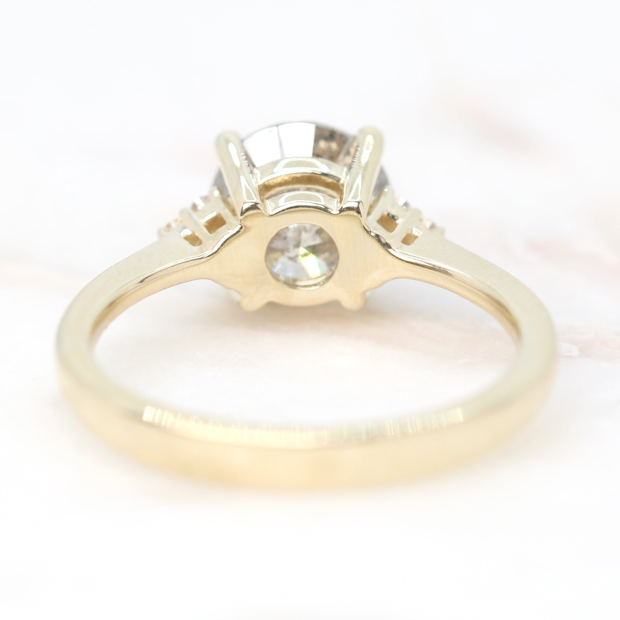 Imogene Ring with a 2.05 Carat Round Champagne Gray Celestial