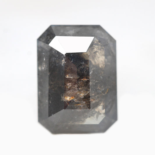 3.74 Carat Charcoal Gray Emerald Cut Salt and Pepper Diamond for Custom Work - Inventory Code DSE374