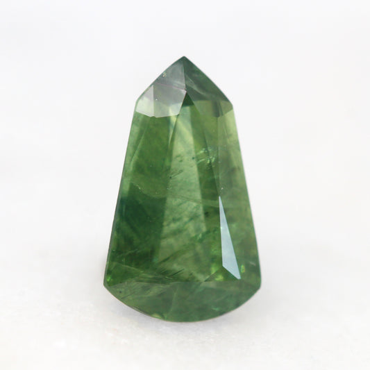 1.39 Carat Light Green Shield Cut Sapphire for Custom Work - Inventory Code GSS139