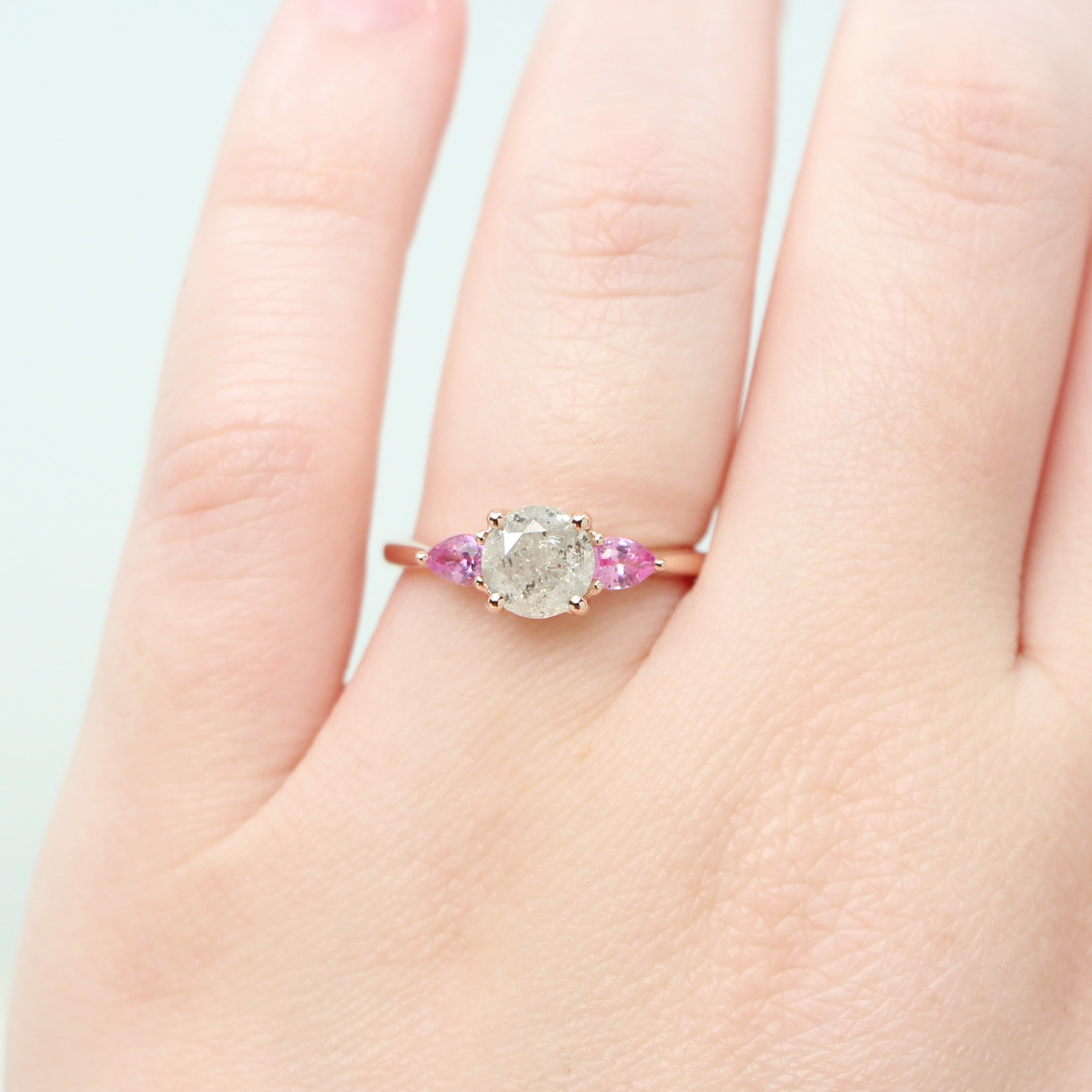 Blush pink sale sapphire engagement ring