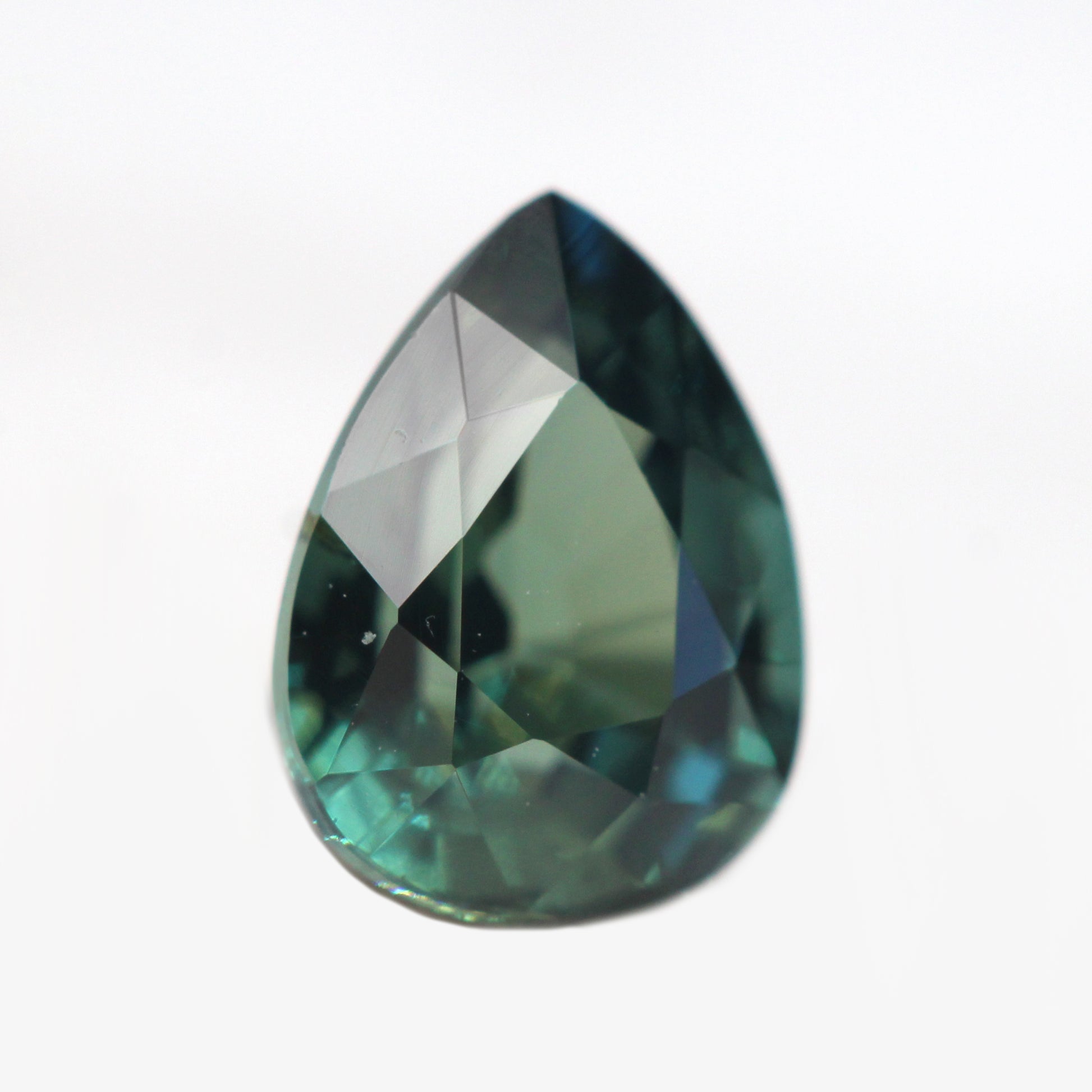 0.98 Carat Teal Green Pear Madagascar Sapphire for Custom Work - Inventory Code TGPS098 - Midwinter Co. Alternative Bridal Rings and Modern Fine Jewelry
