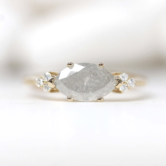 Project: Custom Imogene Ring with 1 Carat Misty White Marquise Diamond and White Accent Diamonds in 14k