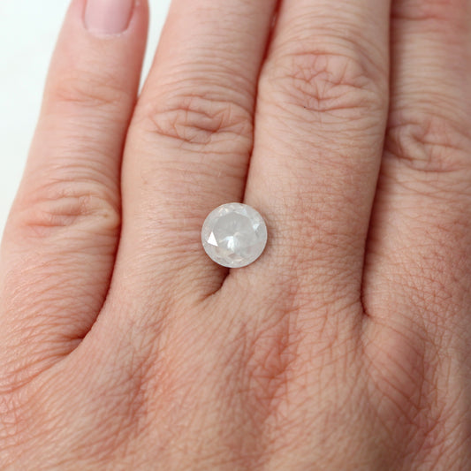 3.33 Carat Misty White Round Salt and Pepper Diamond for Custom Work - Inventory Code MWRD333