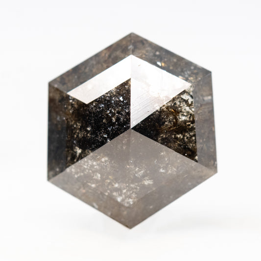 4.25 Carat Natural Black Hexagon Salt and Pepper Diamond for Custom Work - Inventory Code NBH425