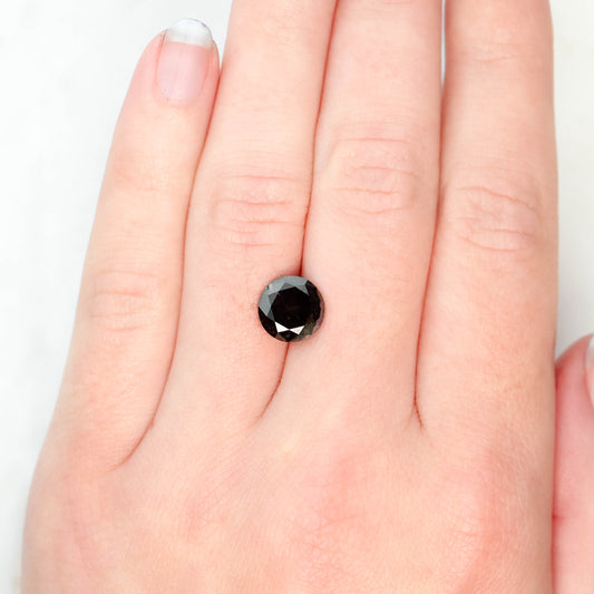 3.25 Carat Black Round Diamond for Custom Work - Inventory Code NBR325