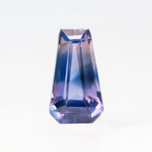 1.12 Carat Bicolor Purple and Blue Trapezoid Sapphire for Custom Work - Inventory Code PBTS112