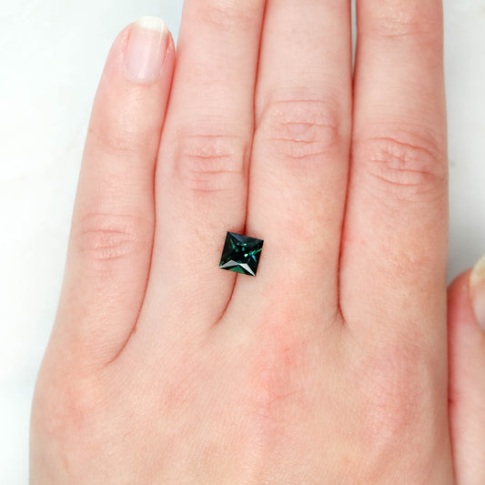 1.54 Carat Princess Cut Teal Sapphire for Custom Work - Inventory Code PCTS154