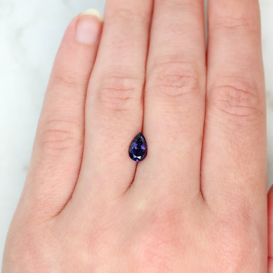 0.80 Carat Purple Pear Iolite for Custom Work - Inventory Code PPI080 - Midwinter Co. Alternative Bridal Rings and Modern Fine Jewelry