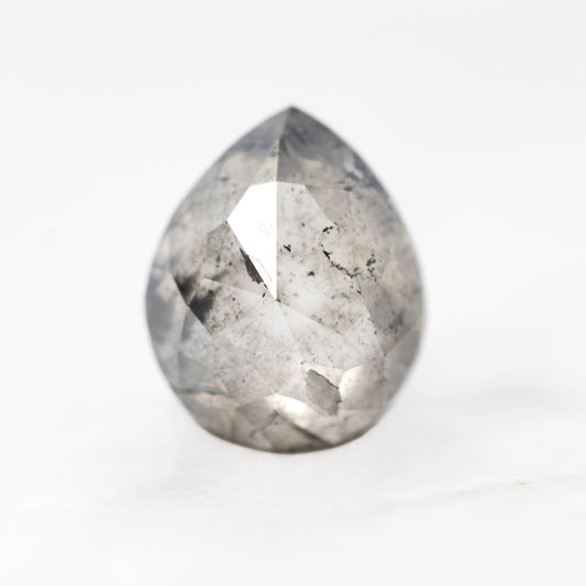 2.52 Carat Rose or Brilliant Cut Gray Pear Salt and Pepper Diamond for Custom Work - Inventory Code SGP252