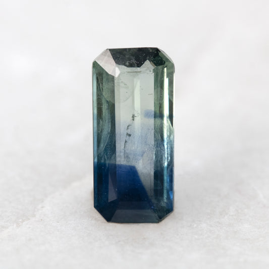 1.15 Carat Emerald Cut Bicolor Madagascar Sapphire for Custom Work - Inventory Code TES115