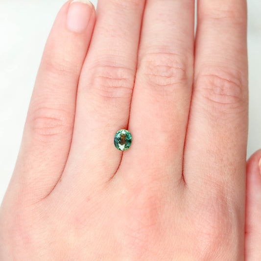 1.00 Carat Teal Green Oval Sapphire for Custom Work - Inventory Code TGOS100