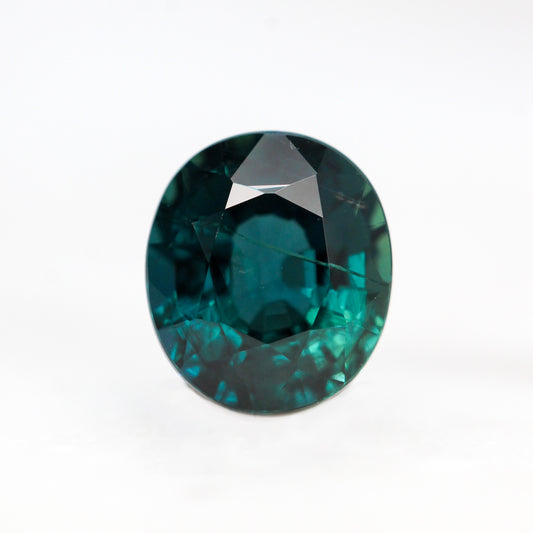 1.45 Carat Dark Teal Oval Sapphire for Custom Work - Inventory Code TOS145