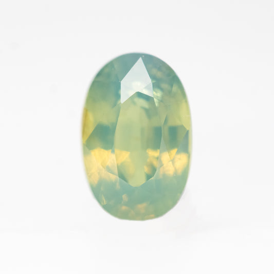 1.00 Carat Golden Teal Oval Sapphire for Custom Work - Inventory Code YGOS100