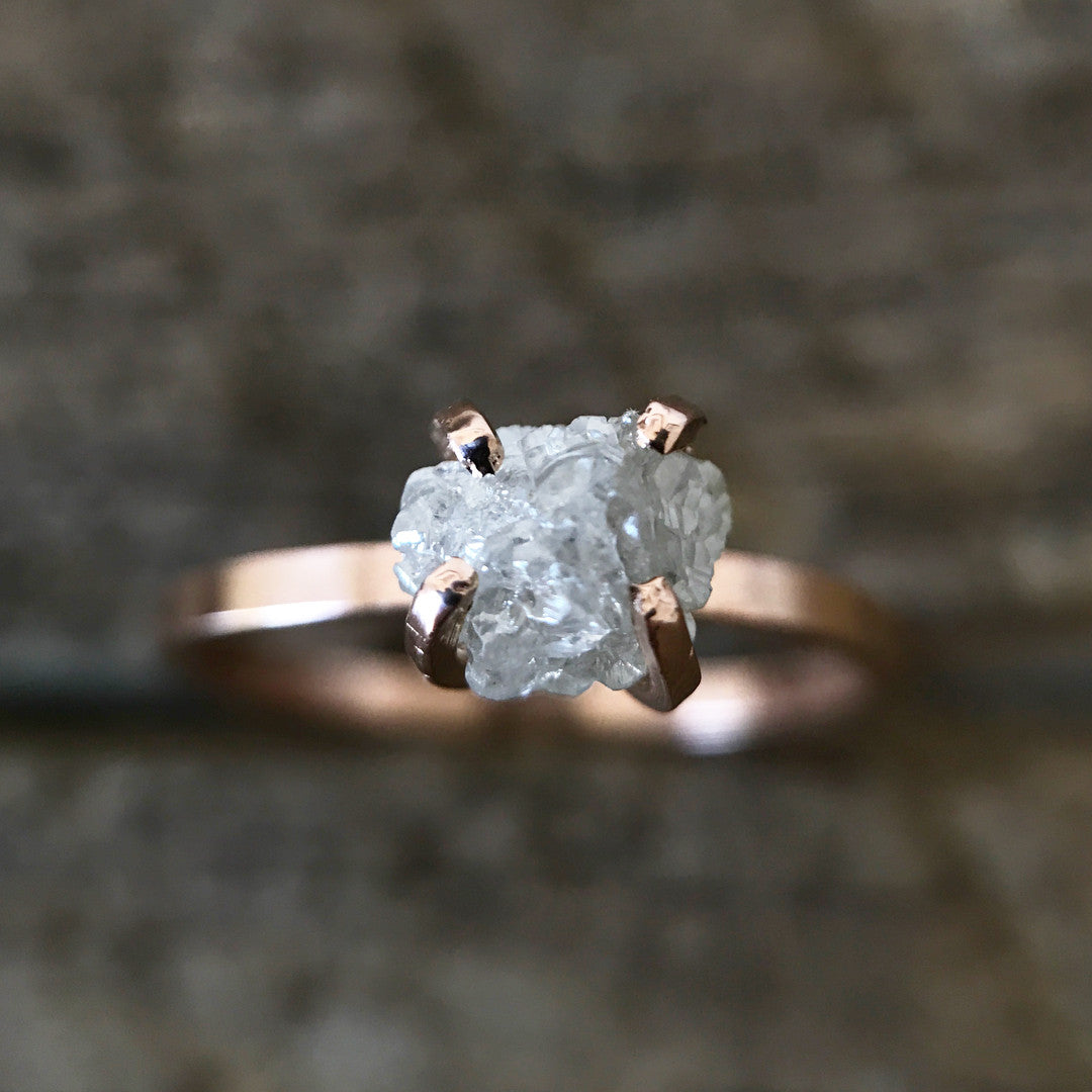 Rough diamond clearance wedding ring