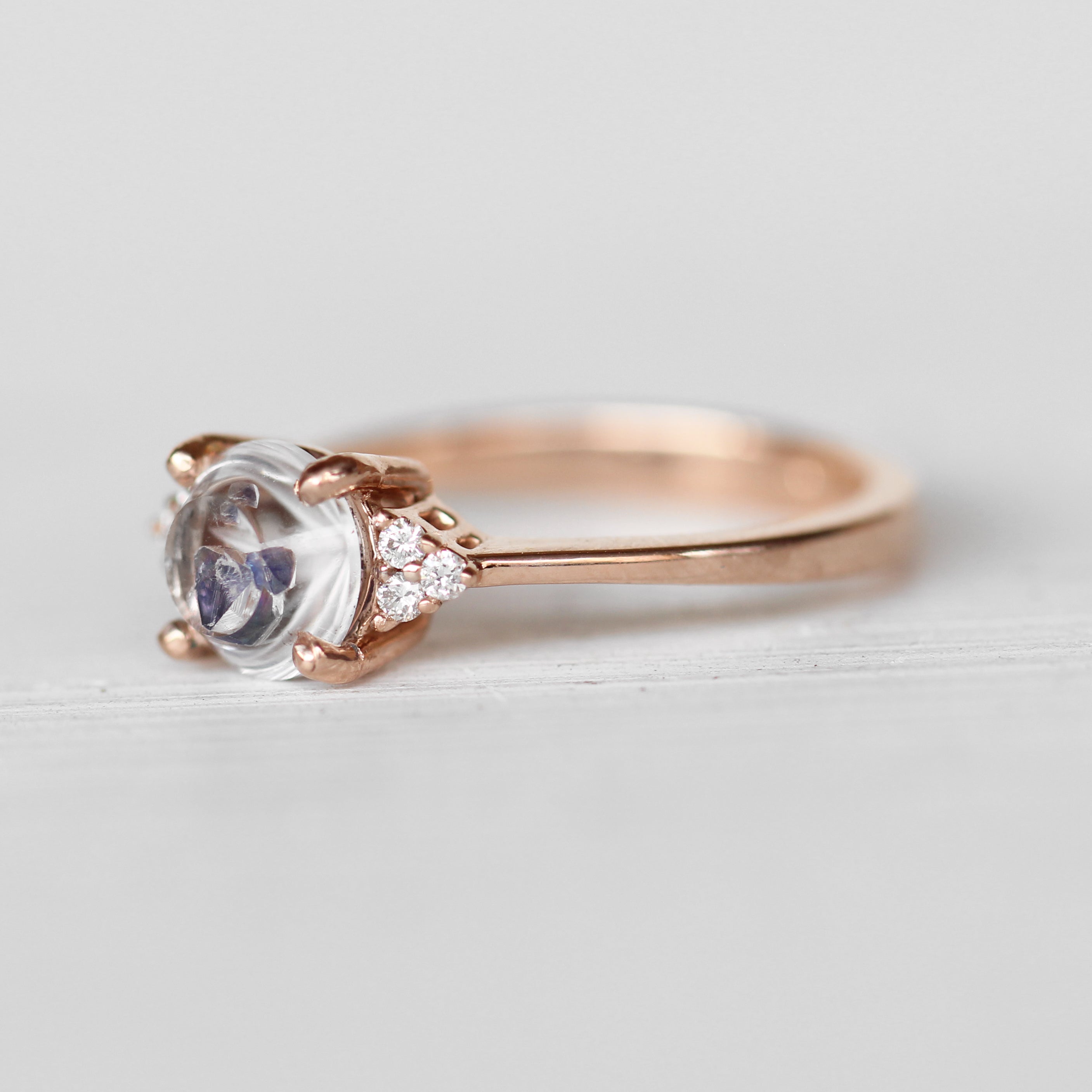 Imogene Ring with a 1.3 ct Fluorite Quartz in 14k Rose Gold - Ready to ...