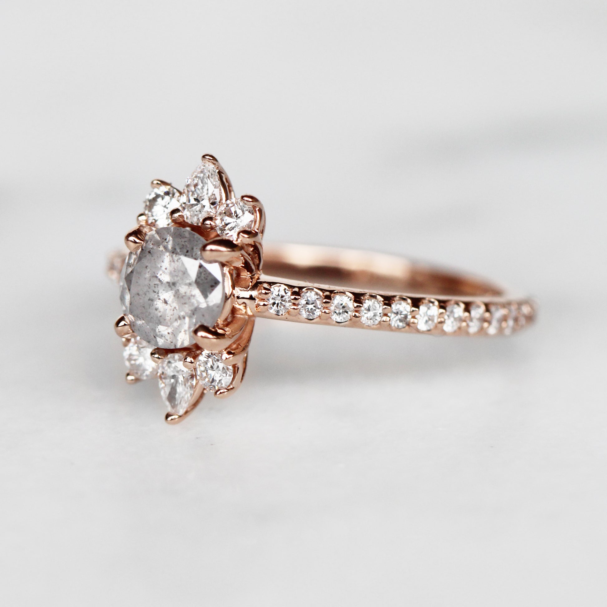 Cora Ring with .72 Carat Celestial Diamond in 10k Rose Gold - Ready to Size and Ship - Midwinter Co. Alternative Bridal Rings and Modern Fine Jewelry