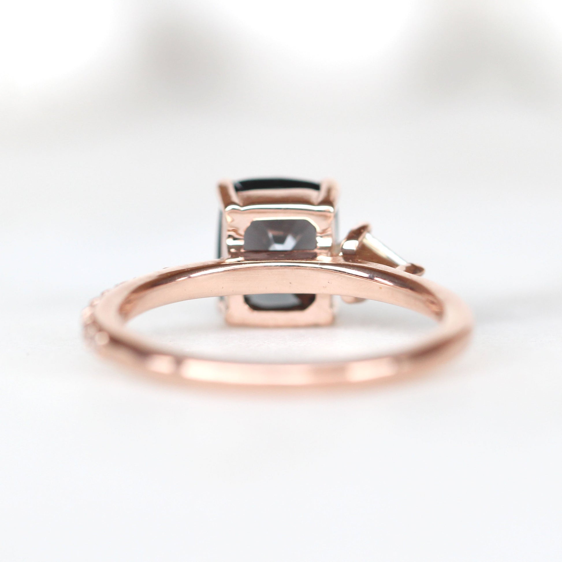 Zephyr Ring with a 1.90 Carat Emerald Spinel and Celestial Accent Diamonds in 14k Rose Gold - Ready to Size and Ship - Midwinter Co. Alternative Bridal Rings and Modern Fine Jewelry