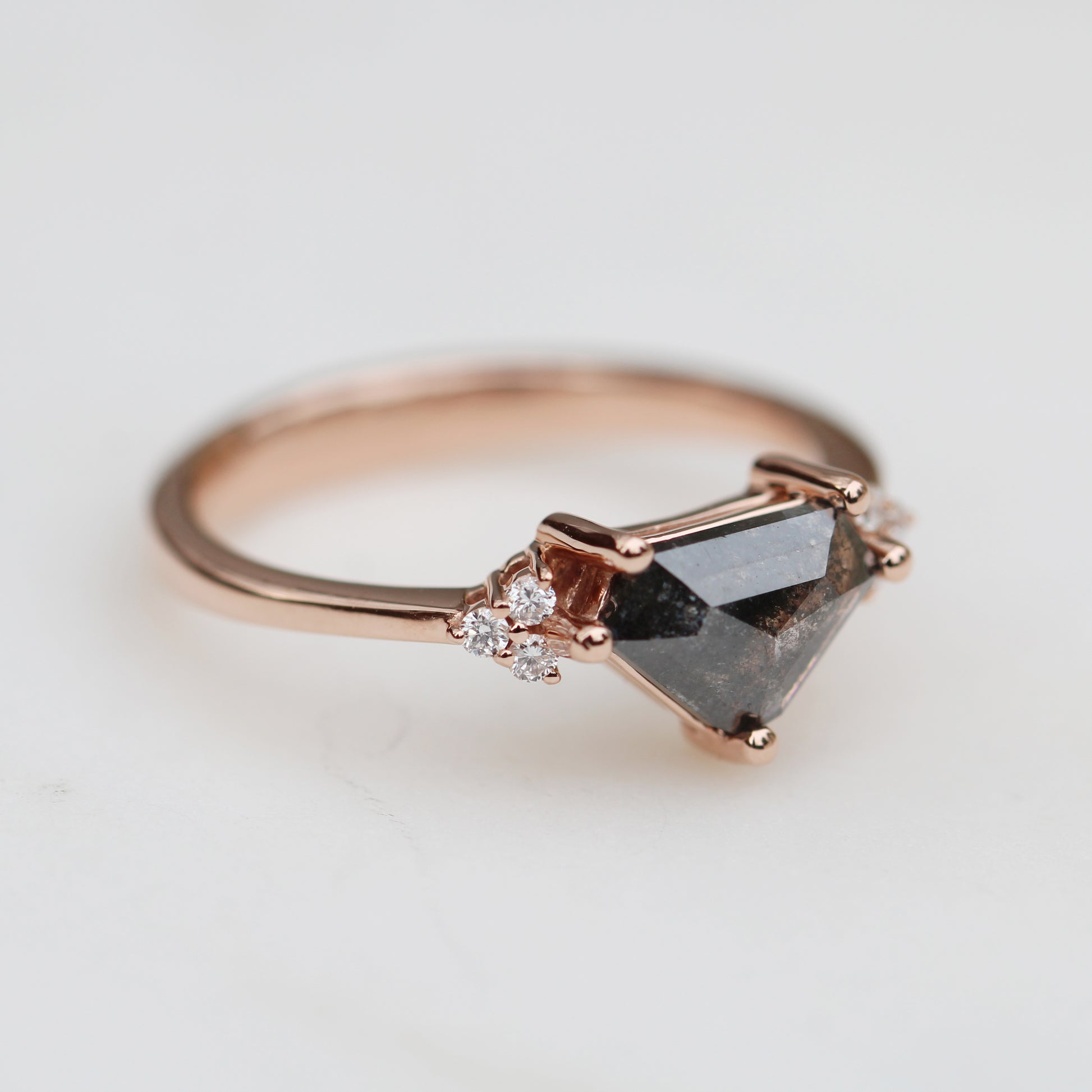 .90 Carat Shield Diamond Imogene Ring in 14k Rose Gold - Ready to size and ship - Midwinter Co. Alternative Bridal Rings and Modern Fine Jewelry