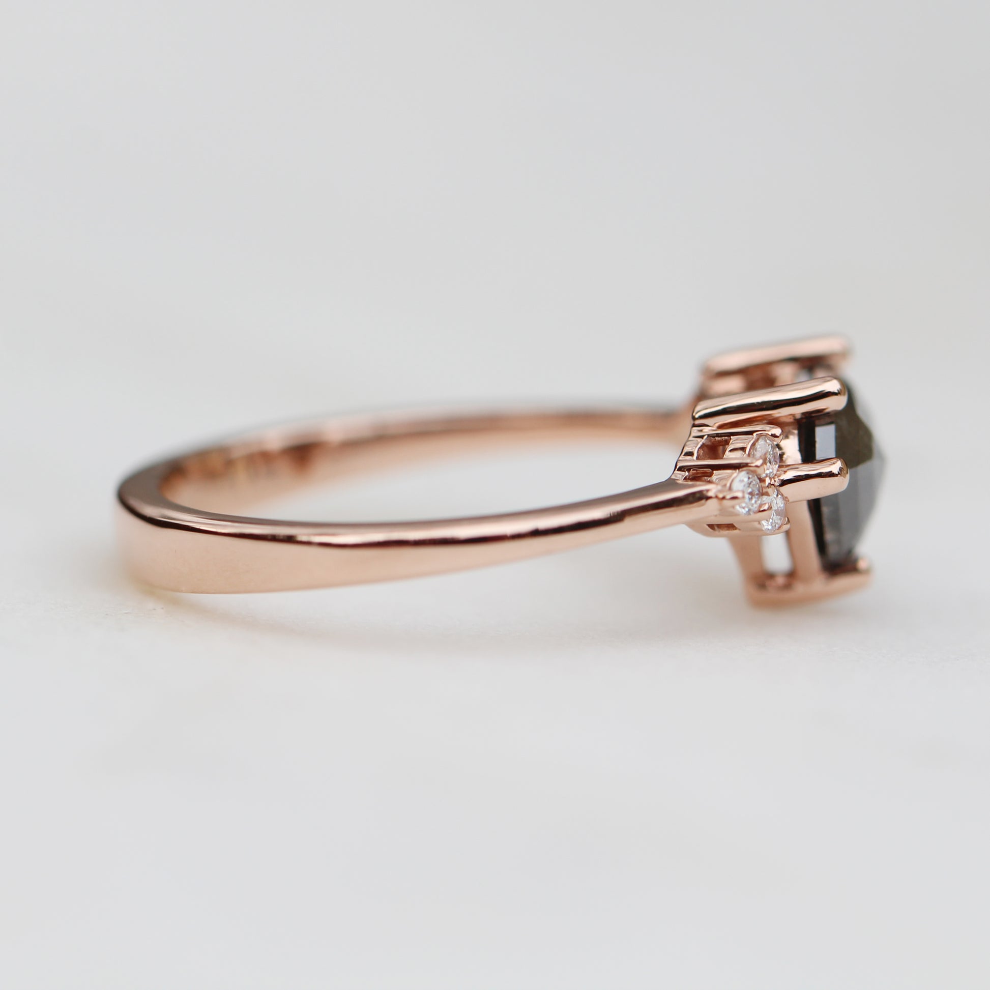 .90 Carat Shield Diamond Imogene Ring in 14k Rose Gold - Ready to size and ship - Midwinter Co. Alternative Bridal Rings and Modern Fine Jewelry