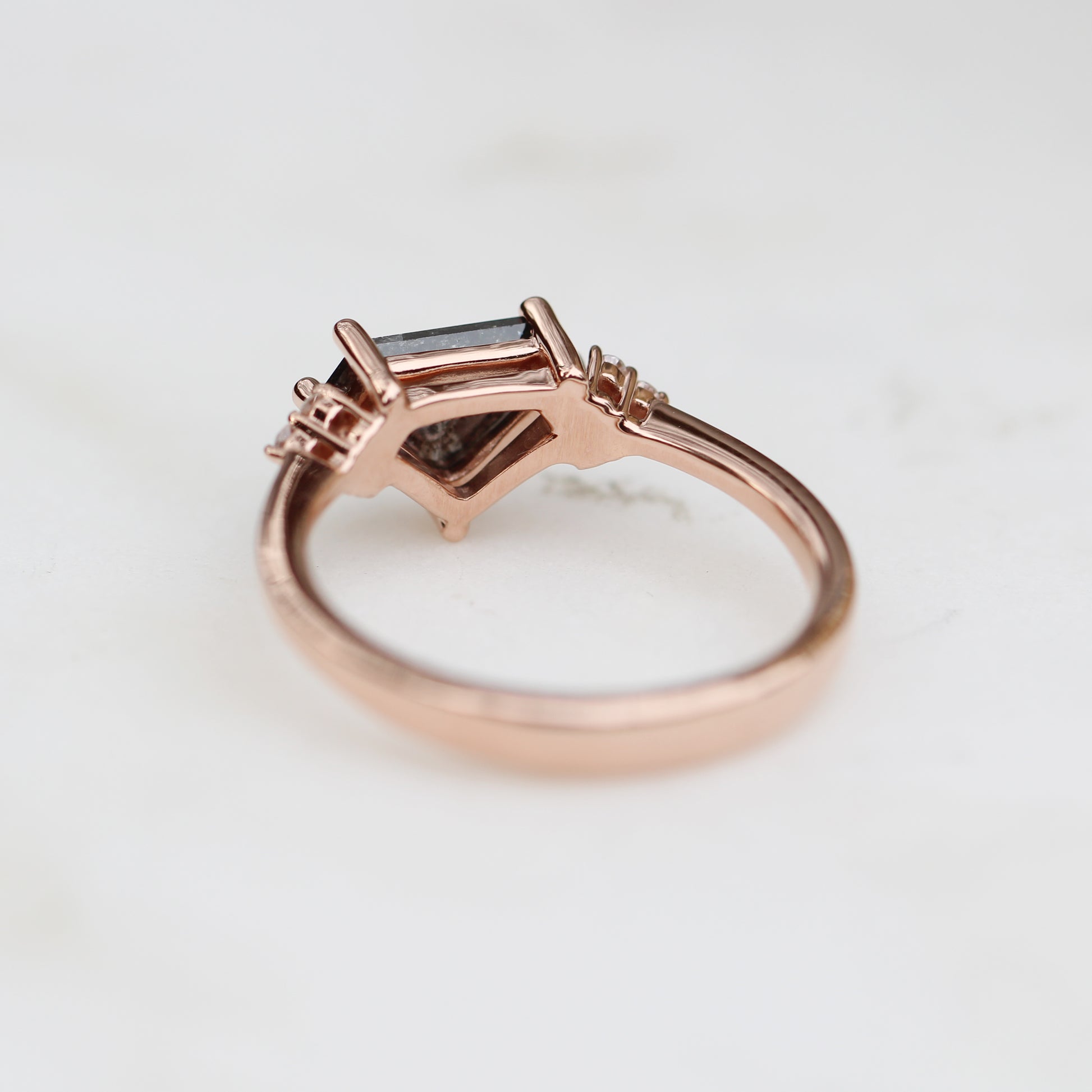 .90 Carat Shield Diamond Imogene Ring in 14k Rose Gold - Ready to size and ship - Midwinter Co. Alternative Bridal Rings and Modern Fine Jewelry