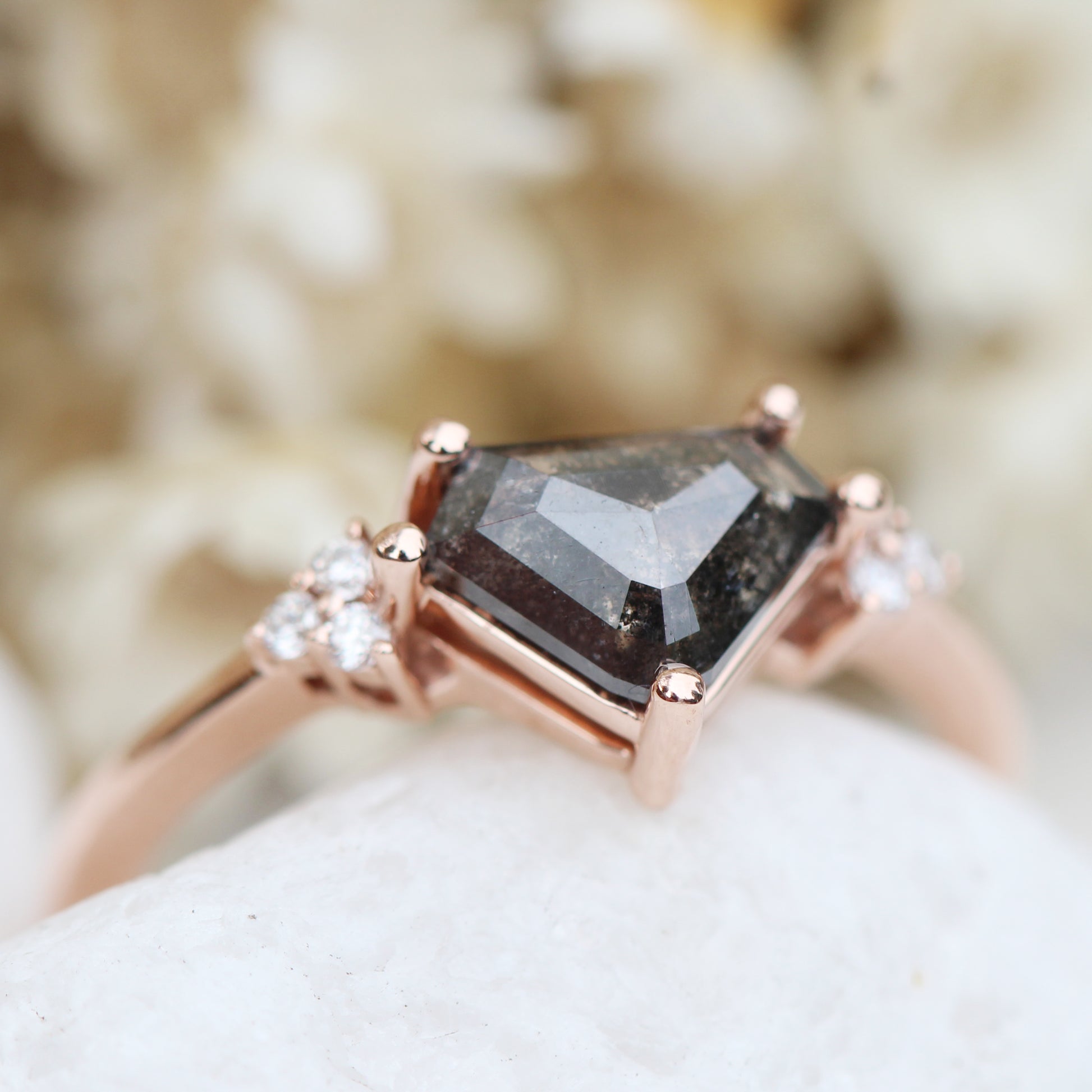 .90 Carat Shield Diamond Imogene Ring in 14k Rose Gold - Ready to size and ship - Midwinter Co. Alternative Bridal Rings and Modern Fine Jewelry