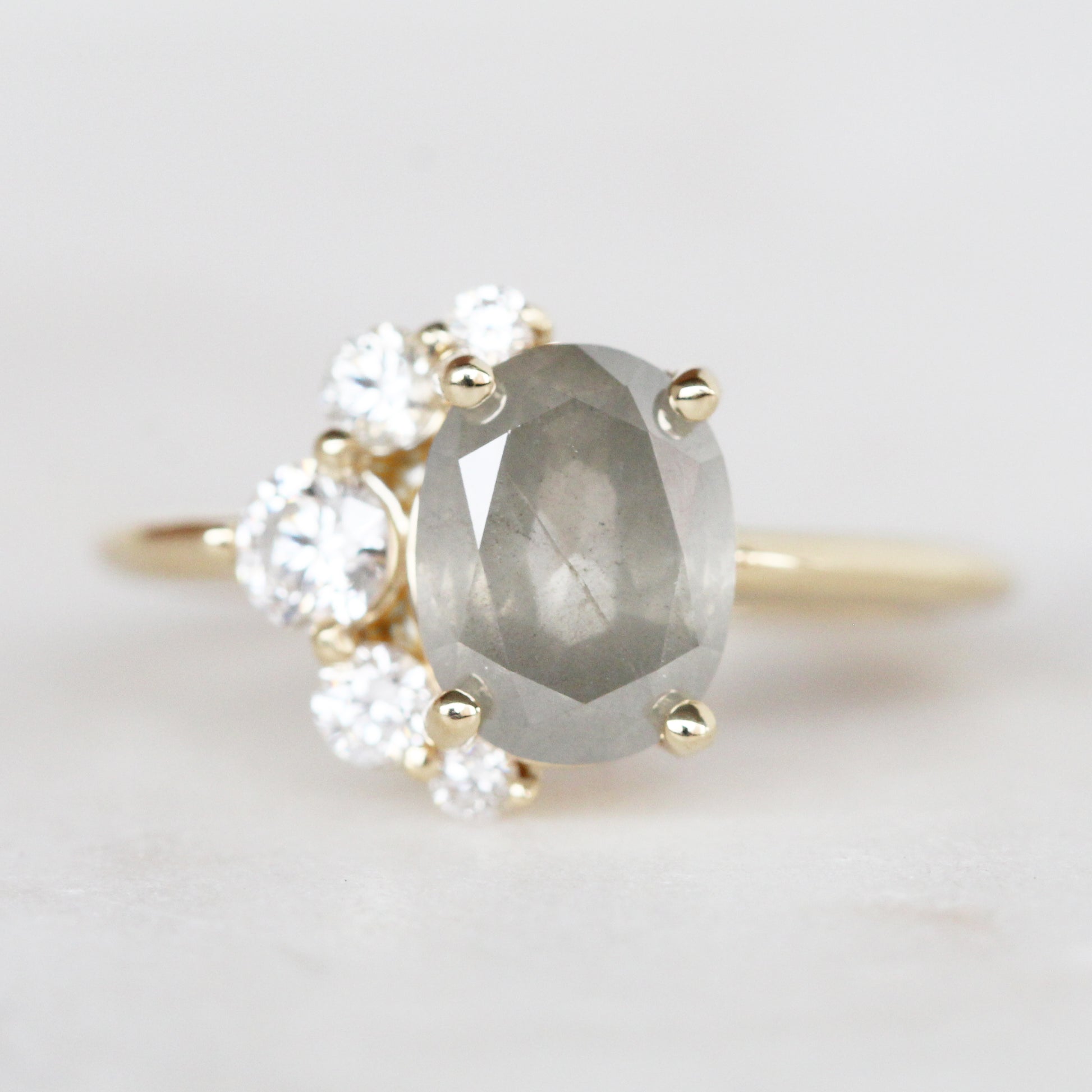 Carell Ring with a 2.35 Carat Oval Celestial Diamond in 14k Yellow Gold - Ready to Size and Ship - Midwinter Co. Alternative Bridal Rings and Modern Fine Jewelry