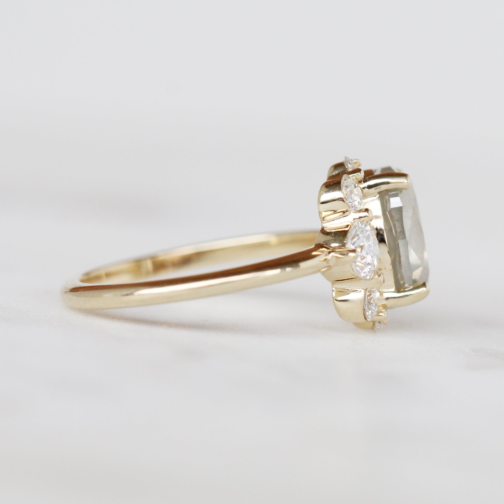 Carell Ring with a 2.35 Carat Oval Celestial Diamond in 14k Yellow Gold - Ready to Size and Ship - Midwinter Co. Alternative Bridal Rings and Modern Fine Jewelry