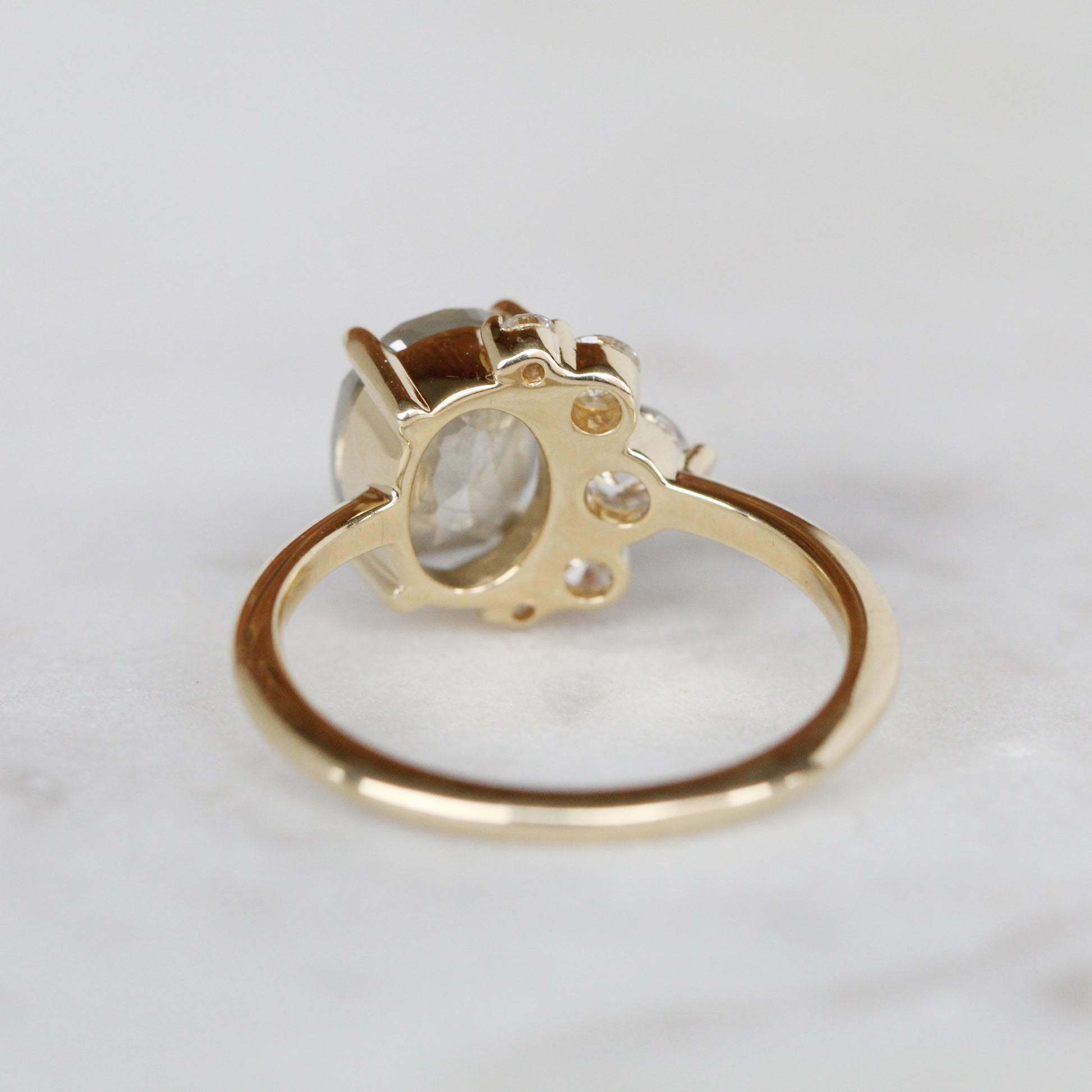 Carell Ring with a 2.35 Carat Oval Celestial Diamond in 14k Yellow Gold - Ready to Size and Ship - Midwinter Co. Alternative Bridal Rings and Modern Fine Jewelry