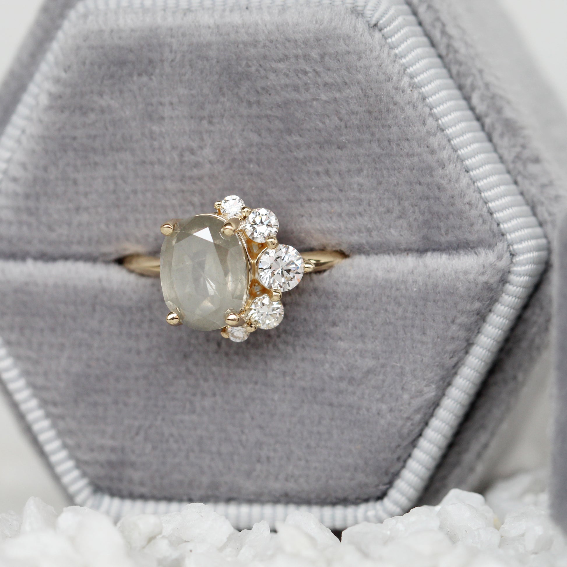 Carell Ring with a 2.35 Carat Oval Celestial Diamond in 14k Yellow Gold - Ready to Size and Ship - Midwinter Co. Alternative Bridal Rings and Modern Fine Jewelry