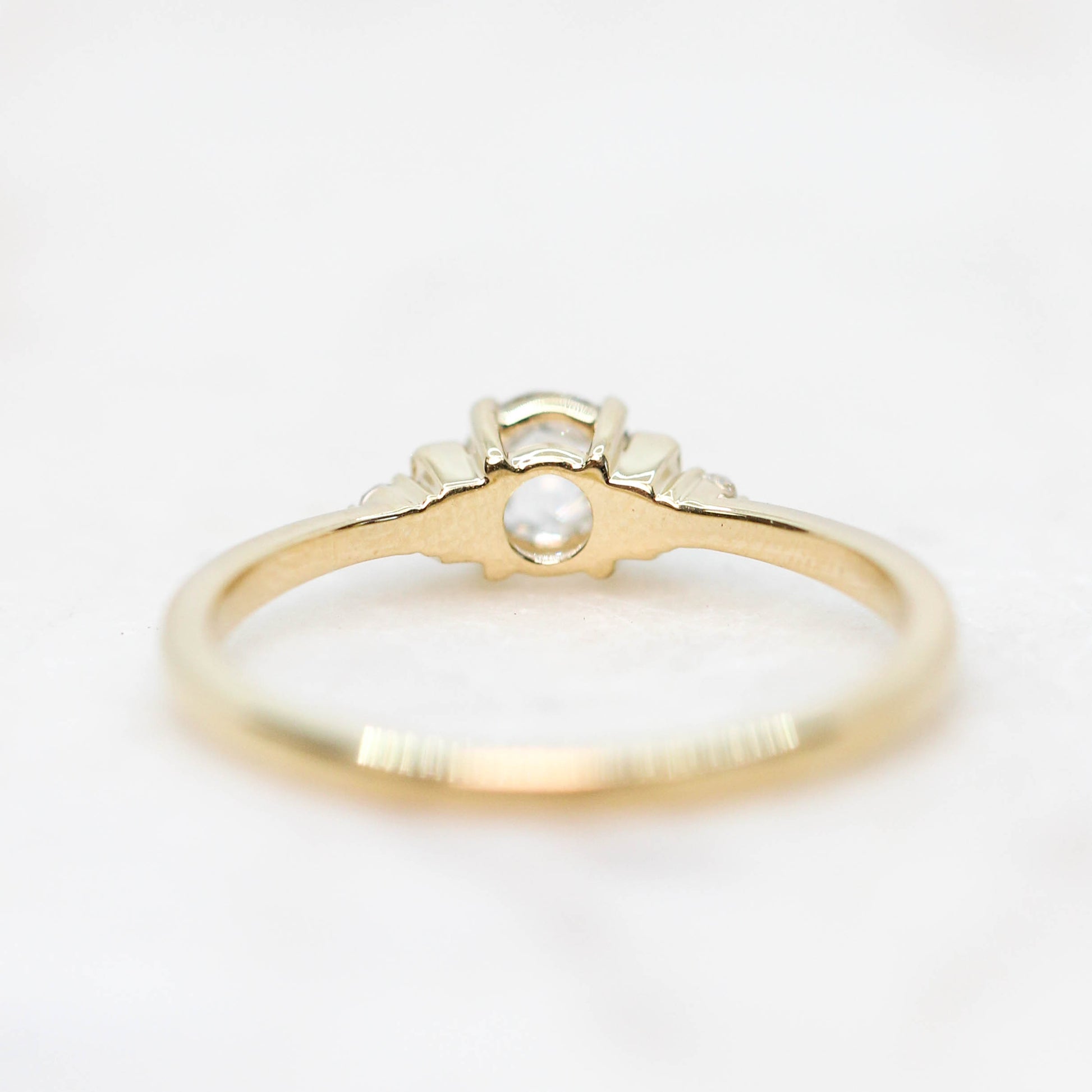 Iris Ring with a 0.30 Carat Clear White Diamond and White Accent Diamonds in 14k Yellow Gold - Ready to Size and Ship - Midwinter Co. Alternative Bridal Rings and Modern Fine Jewelry