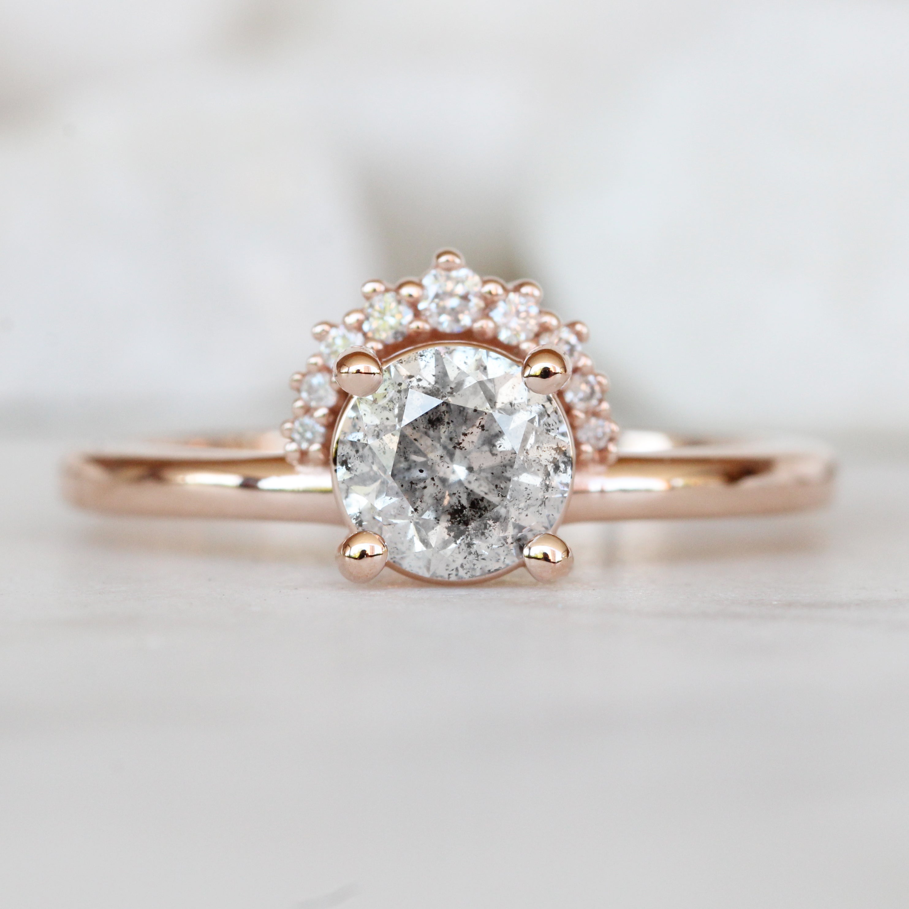 Lonnie Ring with a 1.01 Carat Round Celestial Diamond in 10k Rose Gold ...
